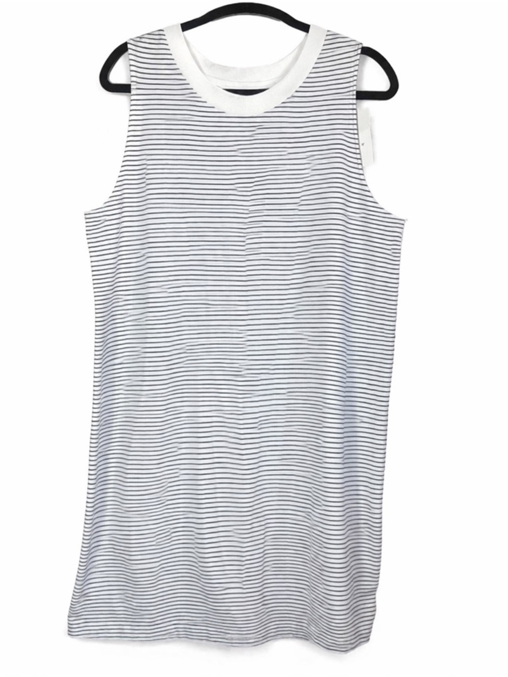 A New Day XL Black White Striped Sleeveless Tank Dress